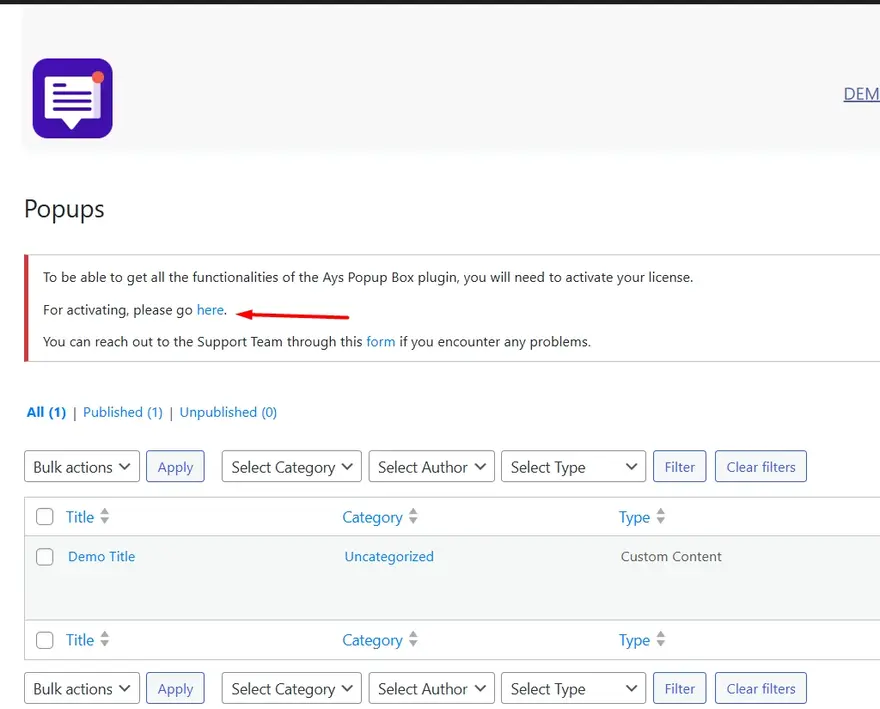 Activating License Key