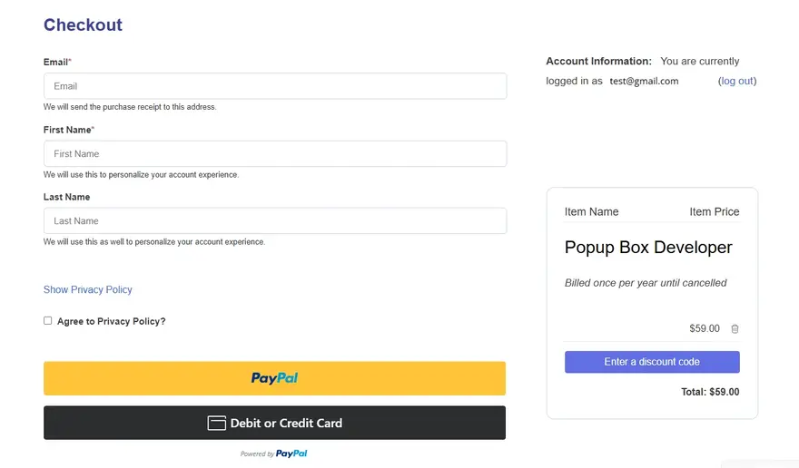 Popupbox Purchasing Process