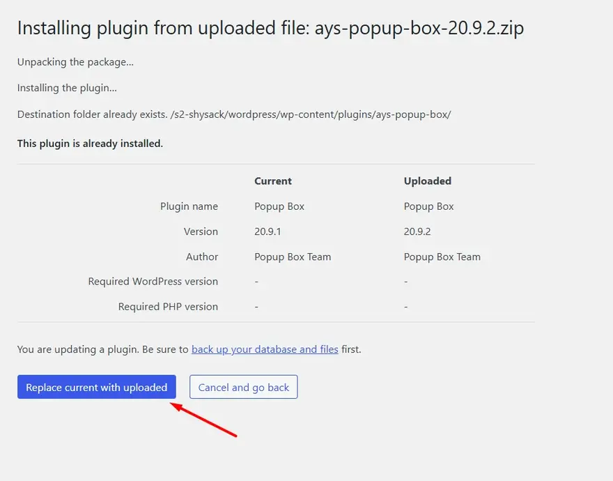 Replacing Current With Uploaded