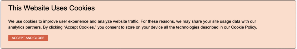 Cookie Popup Example